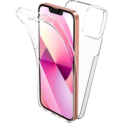 Image de Max Power Digital Coque pour Iphone 14 Plus Silicone Transparent Housse Antichoc Double Face 360 Degrés Etui Arrière et Avant