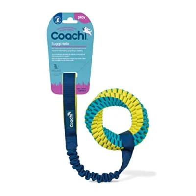 Image de Tuggi Helix Coachi, design innovant, léger, solide, sûr et drôle, poignée élastique, dressage avec récompense, rappel, stop aux morsures mâchonnements, idéal Pour l’agilité. chiens chiots
