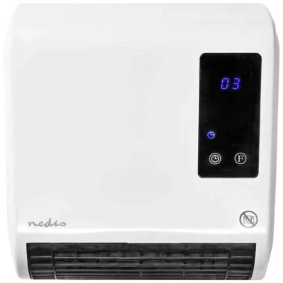 Image de Radiateur de salle bain 2000 W Thermostat réglable 2 modes chaleur IP22 Télécommande Blanc