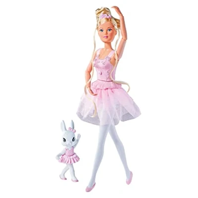 Image de Simba 105733603 Steffi Love Dancing Ballerines Poupée en Ballerine avec ami des Animaux et Jupe rotative 29 cm À partir de 3 Ans