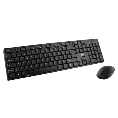 Image de T’NB Clavier Et Souris sans Fil Radiofréquence, AZERTY Français, Compact, Confortable Silencieux, Raccourcis Multimédia, Haute Autonomie, Clics Windows/Linux Noir