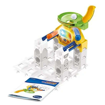 Image de VTech Marble Rush, Extension Électronique Circuit à Billes Tourbillon Sons et Lumières, Jeu de Construction, 4 Pièces, 3 Billes, Cadeau Enfant Dès Ans Contenu en Français