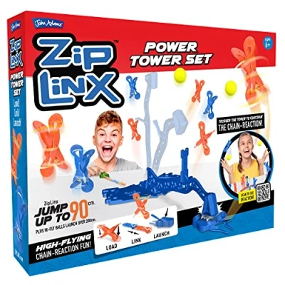 Image de John Adams ZipLinx Ensemble Power Tower : réaction en chaîne Volante Amusante. Action de Domino Saut Jeux et carrelage À partir 6 Ans