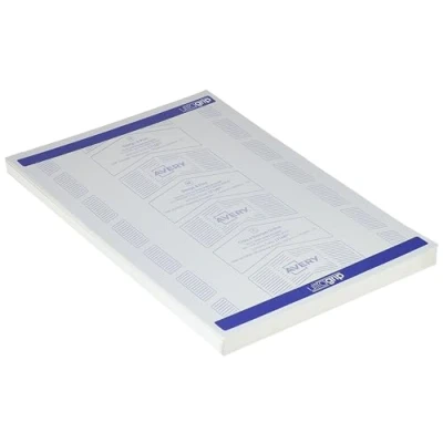 Image de AVERY 100 Étiquettes Adresse Autocollantes Blanches Personnalisables Sans Bourrage Format 199,6 x 289,1 mm Impression Laser