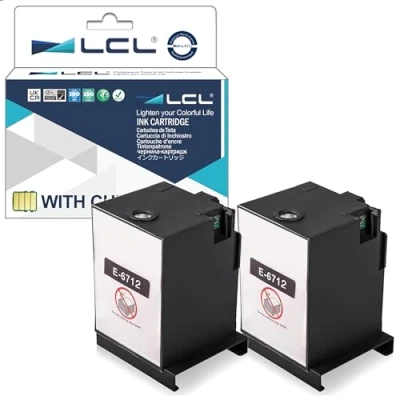 Image de LCL T6712 C13T671200 Maintenance Box (Boîte de Maintenance) Remplacement pour Epson Workforce Pro WF 6090DW 6090DTWC 6090D2TWC 6590DWF Series 6590DTWFC 6590D2TWFC (2 Pack)