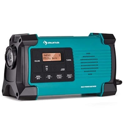 Image de Auna Radio Portable Bluetooth et Rechargeable, Petit Poste Numérique Dab/Dab+/FM/Streaming, Mini Portables Stéréo, Écran LCD, FM WiFi, Alarme Reveil