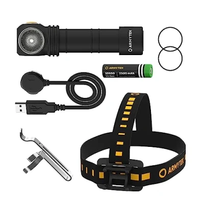 Image de Armytek Wizard C2 Pro DE v4 Blanc froid Lampe frontale LED rechargeable USB + batterie Li ion 18650 3500 mAh