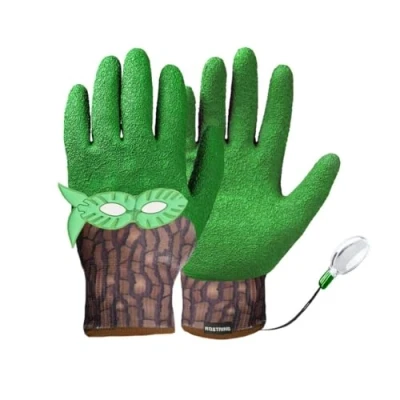 Image de ROSTAING gants Super Héros Enfant SUPERGREEN Paire de pour Explorer et Protéger avec Loupe Intégrée, Parfaits Jardinage Loisirs en Tout Temps, Adhérence Supérieure, Couleur Vert Nature