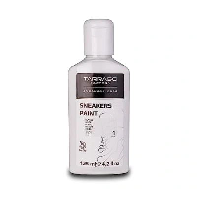 Image de Tarrago Sneakers Paint 125 ml : Peinture pour chaussures en cuir, cuir synthétique et toile, Blanc (01), 125ml