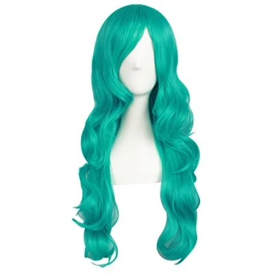 Image de MapofBeauty 70cm/ 28 Pouce Longue Bouclé Femmes Perruques (Vert)