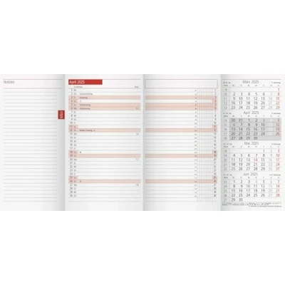 Image de rido/idé Calendrier mensuel de rechange, modèle TM 12 (2025), 2 pages = 1 mois, format A6, 56 pages, blanc