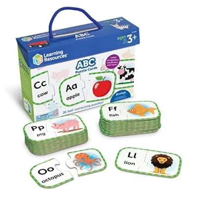Image de Learning Resources Cartes de puzzles des lettres , préparation préscolaire, autocorrectifs, à partir 3 ans