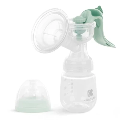 Image de KikkaBoo Extracteur de lait manuel ELSIE, tire avec 2 modes, puissance d&#039;aspiration réglable, coupe en silicone souple, portable, compact, menthe