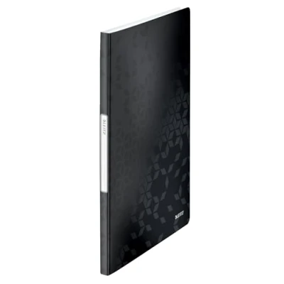 Image de Leitz Reliure Protège Documents A4, 20 Pochettes, Capacité 40 Feuilles, Pochettes Transparentes, Noir, WOW, 46310095