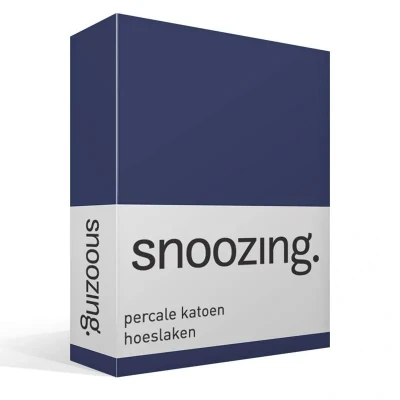 Image de Snoozing Drap Housse en Percale de Coton 80x220 cm Navy