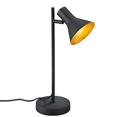 Image de Reality, Lampe de table, Nina 1xE14, max.28,0 W metal, or, Corps: Noir L:13,0cm, H:39,0cm, P:22,0cm IP20,Interrupteur cordon