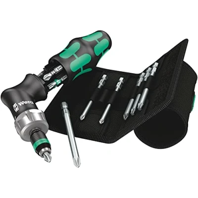 Image de Wera 05051031001 Kraftform Kompakt Pistole RA, 7 pièces, Noir/vert Taille Unique