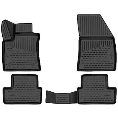 Image de WALSER XTR 75290 Ensemble de tapis sol étanche Caoutchouc avant et arrière noir Sur mesure