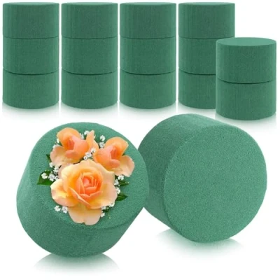 Image de com four® 16x Composition Plug in pour compositions Florales sous Forme cylindrique Mousse Florale Fleurs fraîches éponge Bricolage (16 pièces Cylindre)