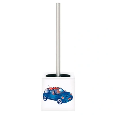 Image de MSV Brosse WC avec Support MDF &amp; Acier INOX Carré Blue XS