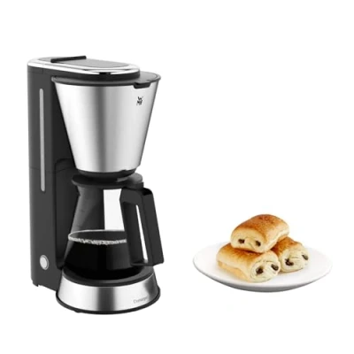 Image de WMF KITCHENminis Machine à café verre, Capacité 1 5 tasses, Revêtement inox 18/10 Cromargan, Porte filtre amovible, Aroma 0412270011