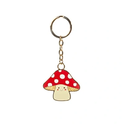 Image de Sass &amp; Belle Porte clés en émail champignon, Rouge, taille unique