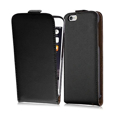 Image de cadorabo Coque pour Apple iPhone 6 Plus/iPhone 6S Plus en Noir DE Jais Housse Protection Style Flip Similicuir Lisse Etui Poche Folio Case Cover