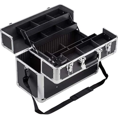 Image de Meister Mallette Multi Usages Beaucoup D&#039;Espace de Rangement Compartiments Séparables Pour Petites Pièces Verrouillable Avec 2 Clés &amp; Sangle Transport/Mallette Maquillage