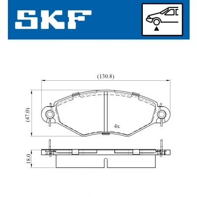 Image de SKF VKBP 80470 Jeu de plaquettes frein non préparé pour indicateur d&#039;usure PEUGEOT: 306 3/5 portes, Berline
