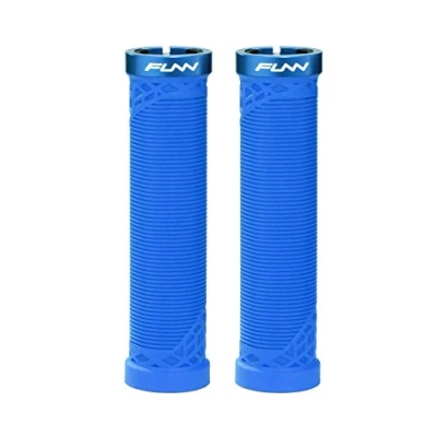 Image de Funn Hilt poignées de Guidon VTT avec système Verrouillage Simple, légères et ergonomiques, Un diamètre intérieur 22 mm, vélo Uniques Motif (Bleu)