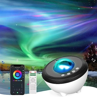 Image de projecteur ciel Etoile, Galaxie, de lumière étoilée Aurora musique avec Bluetooth,télécommande,App,Machine à sons,projecteur du Veilleuse pour enfants adults