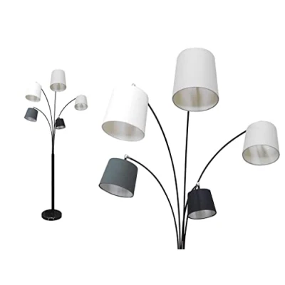 Image de Lampadaire VARIETONE 5 abat jours Métal et tissu Noir Chambre Adulte