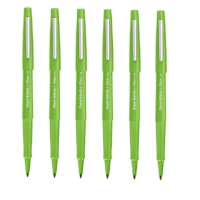 Image de Paper Mate Flair Lot de 6 feutres à pointe moyenne Vert citron