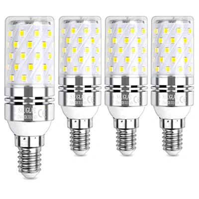 Image de SAUGLAE LED Ampoule à Maïs 12W, 100W Équivalent Ampoules Incandescence, E14 Petites Vis Edison, 4000K Blanc Neutre, 1450LM, Pack of 4