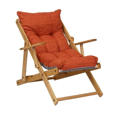 Image de LIBEROSHOPPING.eu LA TUA CASA IN UN CLIK Fauteuil Chaise Longue Relax inclinable 3 Positions en Bois Pliant (Homard)