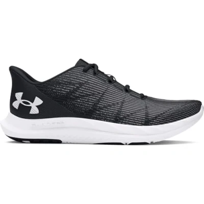 Image de Under Armour UA Charged Speed Swift Baskets pour hommes, chaussures de sport respirantes, noir/blanc/blanc