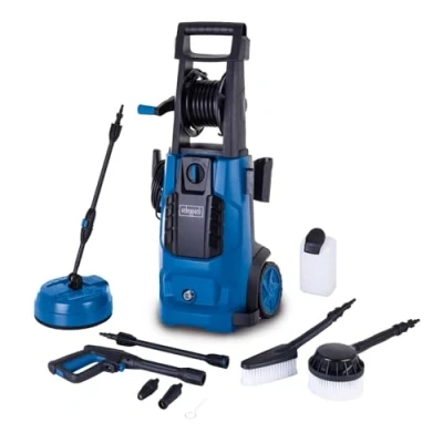 Image de Scheppach Nettoyeur haute Pression HCE2800 de travail 180 bar Débit 480 l/h Enrouleur tuyau intégré avec 5 m et réservoir nettoyage terrasse