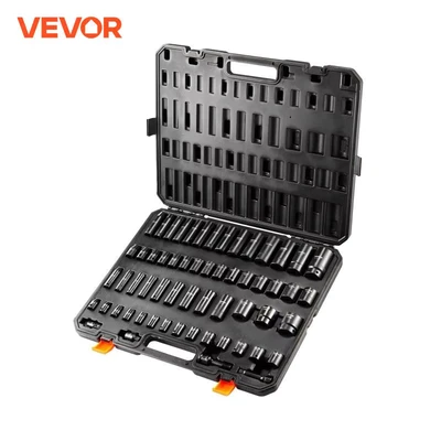 Image de Coffret Douilles à Chocs VEVOR Kit pour Clé Cliquet 59PCs Étiquettes Transparentes, la Réparation Automobile, Atelier