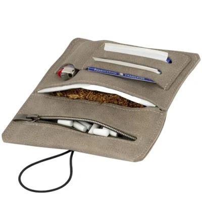 Image de Simaru Blague à Tabac Rouler en Cuir Italien Véritable Étui 30g avec Compartiments pour Feuilles, Filtres et Briquets Fermeture Éclair Supplémentaire Un Rangement Sécurisé