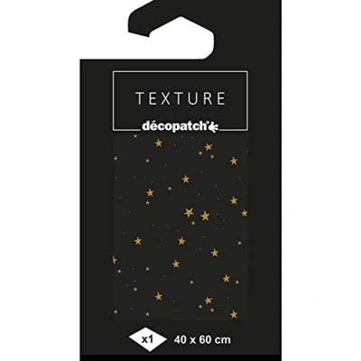 Image de Décopatch TD778C Un paquet de 1 feuille papier Texture 40x60 cm, Etoiles avec dorures