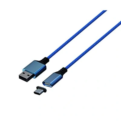 Image de Konix Mythics Câble de charge magnétique 2 m type A à C pour manette DualSense PS5 Chargement grande vitesse Bleu