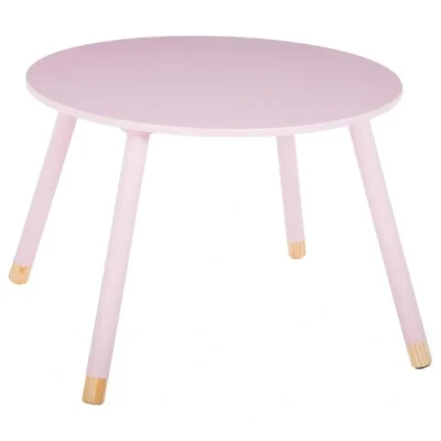 Image de ATMOSPHERA CREATEUR D&#039;INTERIEUR Table Douceur Rose pour Enfant en Bois Ø60cm