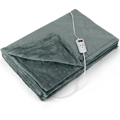 Image de ProfiCare PC WZD 3061 Couverture chauffante pour Une Chaleur Longue durée et Uniforme (Souple, Moelleux agréable la Peau 130 x 175 cm, Partie de Commande avec écran LED Amovible Gris 330610