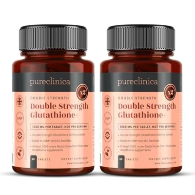 Image de Pureclinica Glutathion double concentration 1000 mg x 120 comprimés (2 flacons de 60) 4 mois d&#039;approvisionnement