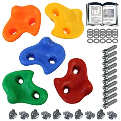 Image de ALPIDEX Prises d&#039;escalade Enfants, Capacité de Charge jusqu&#039;à 200 kg, matériel Fixation Inclus, différentes quantités Multicolores, Couleur:Mixed Colours, Unité d&#039;emballage:5 pièces