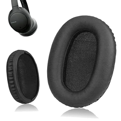 Image de Krone Kalpasmos Coussinets de rechange compatibles avec Sony WH CH700N, CH710N, cuir protéiné et mousse à mémoire forme, gris