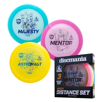 Image de Discmania Active Premium Mega Distance 3 Disc Set, Bleu, Jaune et Rose