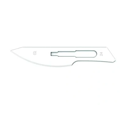 Image de Gima lames en acier de carbone avec pointe sécurité arrondie, stériles, jetables, taille n. 23, 100 emballées individuellement.