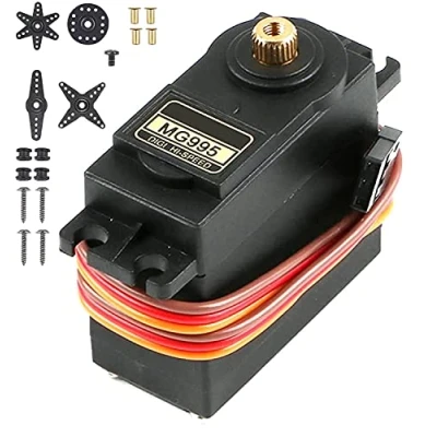 Image de MMOBIEL Kit micro moteur 55 g 90 pour drone RC/Voiture/Avion/Hélicoptère/Véhicules/Robots/Compatible avec les projets Arduino et Raspberry Pi Incl. vis 4 supports de servo