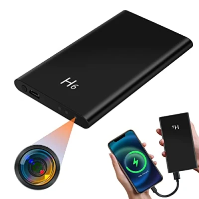 Image de LXMIMI Caméra Cachée Banque d&#039;alimentation HD 1080P Minicaméra Espionne avec Détection de Gravité et Vision Nocturne Automatique Support 20 Heures D&#039;enregistrement